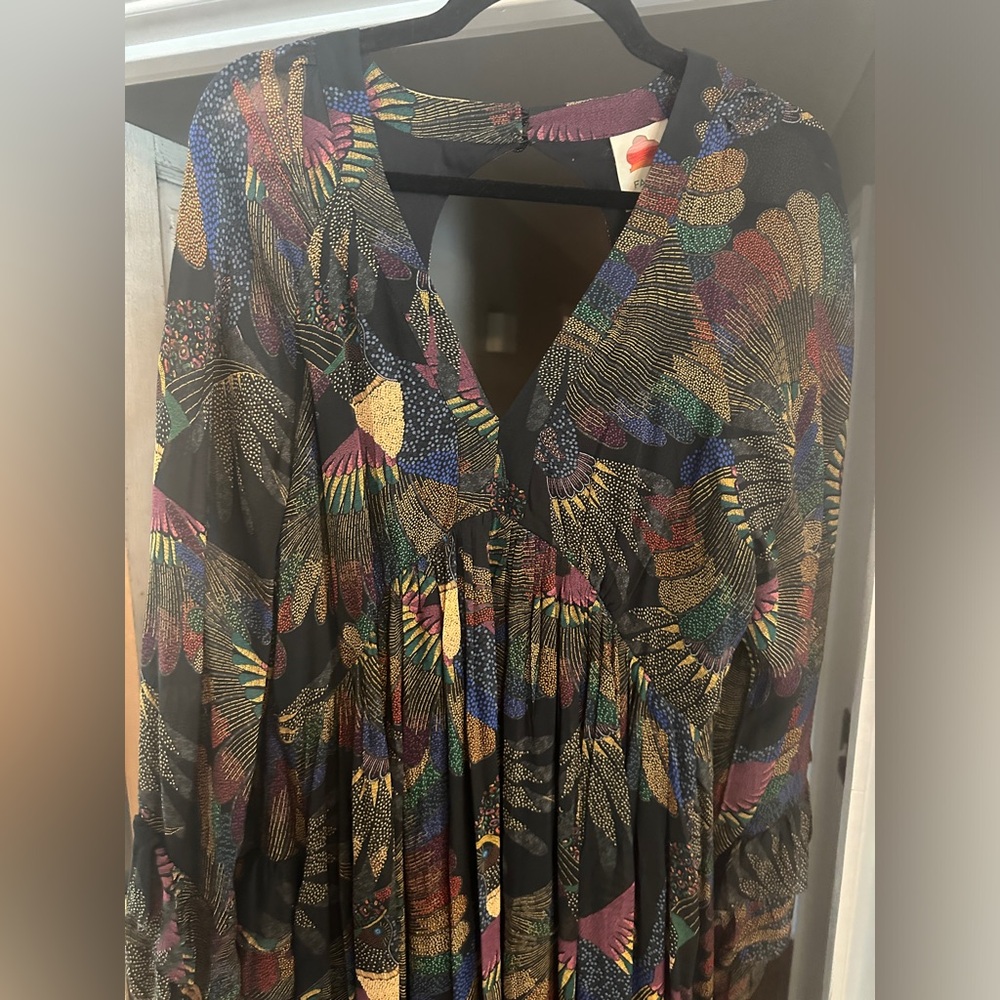 Borogodo Toucan Maxi Dress size Large open back - Picture 8 of 10